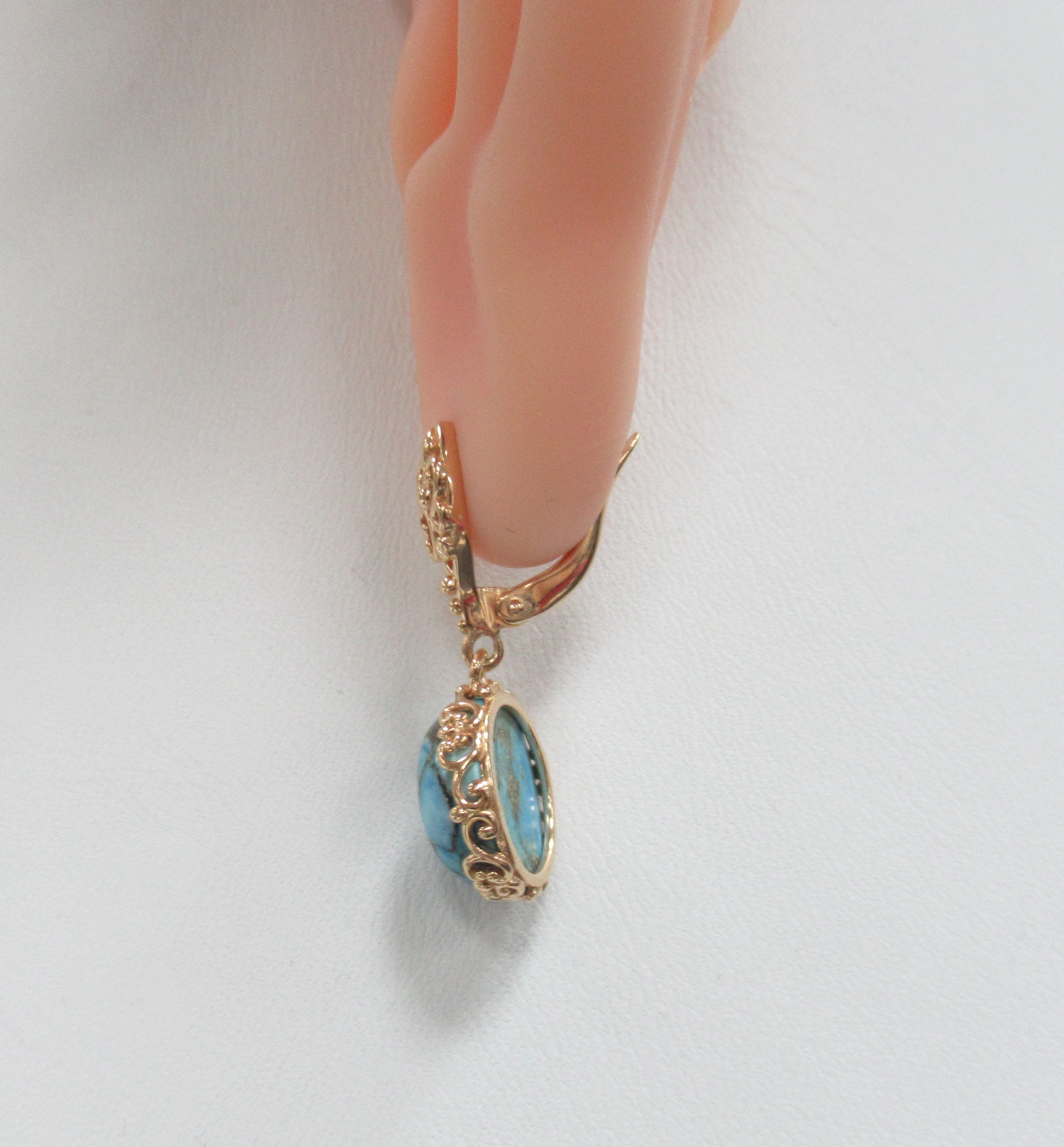Серебряные серьги с бирюзой